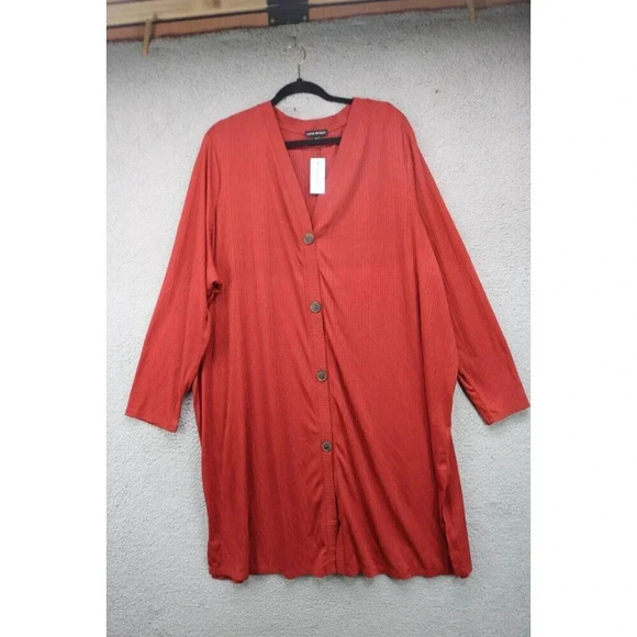 Lane Bryant Knit Button Down Ribbed Long Sleeve Cardigan-Size 24/28-New w/Tags - Picture 1 of 11